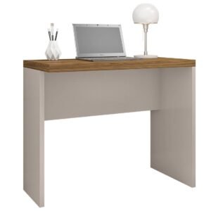Mesa de oficina STUDIO 90, bilaminado miel y cacao, 90 x 45 cms