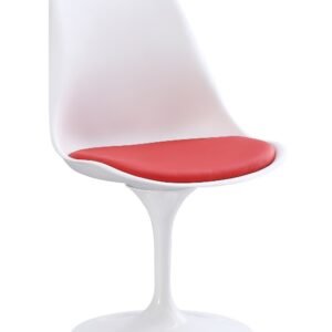 Silla TUL MT, metal, polipropileno blanco, cojín rojo