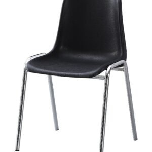 Silla CARCASA, apilable, cromada, polipropileno negro