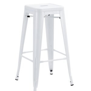 Taburete TOL EK LIMITED, acero, blanco