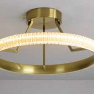 Lámpara BERKA TRE60, de techo, aluminio, dorada, acrílico, led