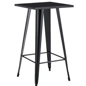 Mesa TOL EK LIMITED, alta, acero, negra, 60x60 cms