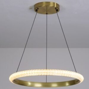 Lámpara BERKA 60, colgante, aluminio, dorada, acrílico, led