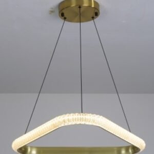 Lámpara BERKA TR60, colgante, aluminio, dorada, acrílico, led