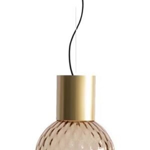 Lámpara GERA COH43, colgante, aluminio, dorada, cristal