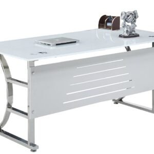 Mesa de oficina CADORE, vidrio templado super blanco, 180 x 85 cms