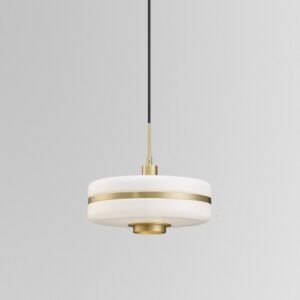 Lámpara LYRA, colgante, metal, cristal blanco