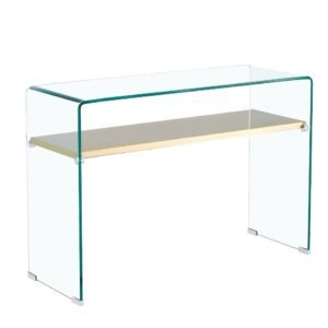 Consola POITIERS, estante, cristal,  110 x 40 cms