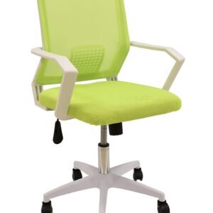 Sillón de oficina CLENT, blanco, malla y tejido verde