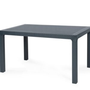 Mesa TROPICAL, ratán, polipropileno antracita, 150 x 90 cms