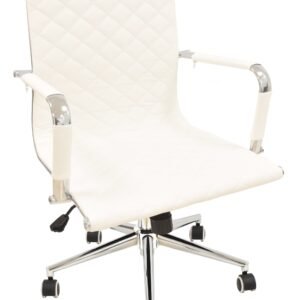 Sillón de oficina ZAGREB, giratorio, gas, basculante, similpiel blanca