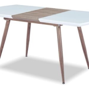 Mesa SOHAIL, extensible, metal, madera, cristal,140 ~ 180x80 cms