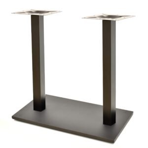 Base de mesa BEVERLY, rectangular, tubo cuadrado, negra, base de 70 x 40 cms, altura 72 cms