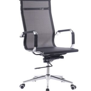 Sillón de oficina IGOR, alto, gas, basculante profundo, malla negra