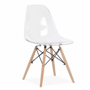 Silla STAR, madera, carcasa transparente