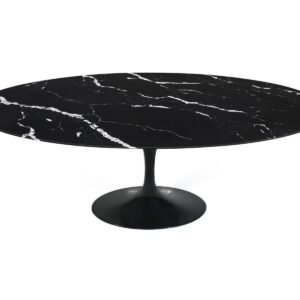 Mesa TUL, oval, fibra de vidrio, mármol negro 180x108 cms