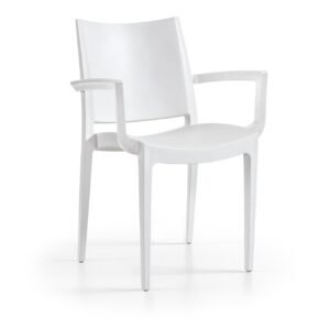 Sillón BEYBE, apilable, polipropileno blanco