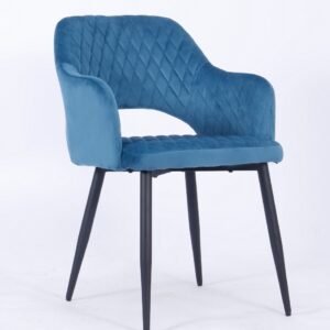 Sillón HONORIO, metal, tapizado velvet 62 turquesa dark