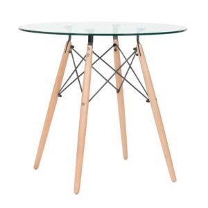 Mesa STAR (TO), madera, cristal, 100 cms de diámetro