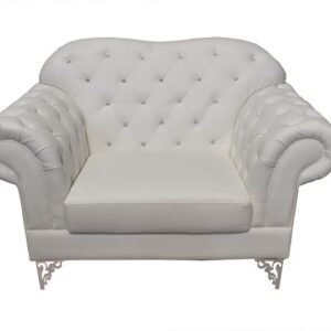 Sillón LOREN, similpiel blanca