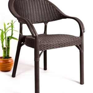 Sillón TORREMOLINOS, apilable, polipropileno marrón chocolate