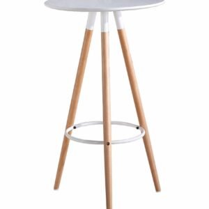 Mesa OTILIA NEW, alta, madera, tapa blanca de 60 cms