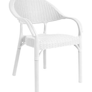 Sillón TORREMOLINOS, apilable, polipropileno blanco