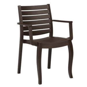 Sillón ZOILO, apilable, polipropileno marrón chocolate