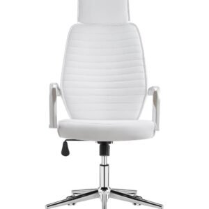 Sillón de oficina BRATISLAVA NEW, alto, similpiel blanca