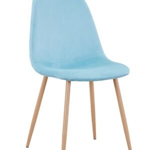 Silla EPOQUE NEW, patas metálicas, terciopelo aguamarina 58