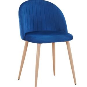 Silla VELVET NEW, patas metálicas, terciopelo azul 64