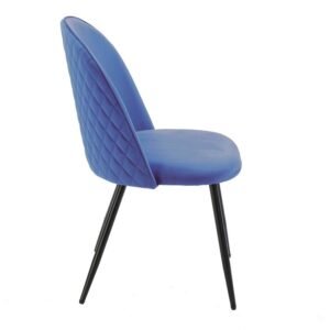 Silla MAGDA, metal, tapizado velvet azul