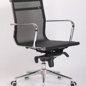 Sillón de oficina MAX NEW, giratorio, malla negra