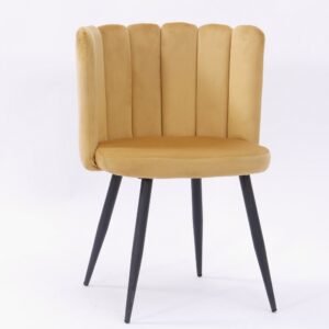 Silla RAMSÉS, metal, tapizado velvet amarillo