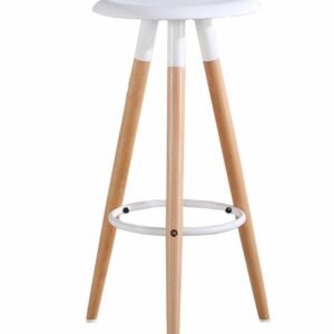 Taburete OTILIO NEW, madera, polipropileno blanco