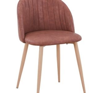 Silla VELVET NEW, patas metálicas, similpiel vintage cuero 3-2