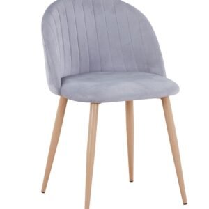 Silla VELVET NEW, patas metálicas, terciopelo gris 19