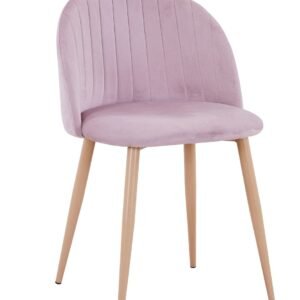 Silla VELVET NEW, patas metálicas, terciopelo rosa 25