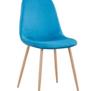 Silla EPOQUE NEW, patas metálicas, terciopelo turquesa 59