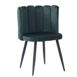 Silla RAMSÉS, metal, tapizado velvet verde oscuro