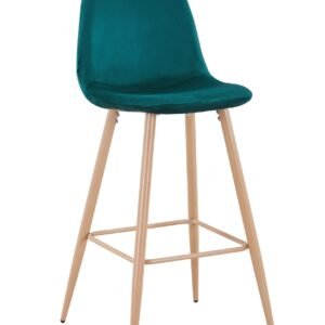 Taburete EPOQUE NEW, patas metálicas, terciopelo verde 56