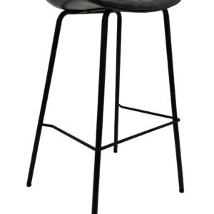 Taburete MISSOURI, metal, similpiel negra