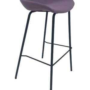 Taburete KIEL, metal, tapizado tejido rosa fuerte
