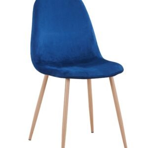 Silla EPOQUE NEW, patas metálicas, terciopelo azul 64