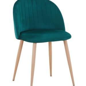 Silla VELVET NEW, patas metálicas, terciopelo verde 56