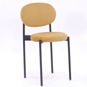 Silla KEOPS, metal, tapizado velvet amarillo