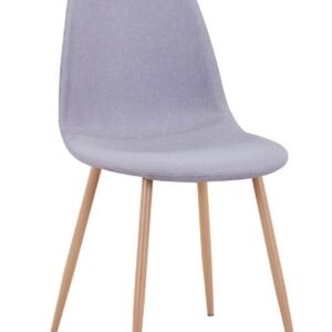 Silla TOULOUSE, patas metálicas, tejido gris claro