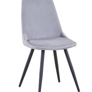 Silla OLD BLACK NEW, patas metálicas, terciopelo gris 19