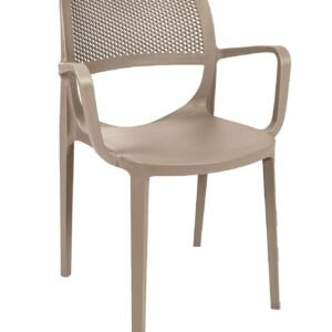 Sillón VERDI, apilable, polipropileno capuchino