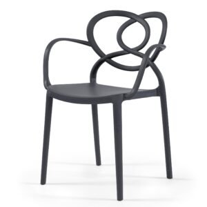 Sillón LOVE, apilable,  polipropileno antracita